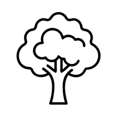 teak tree icon, tree line art, tree vector - simple black line art icon of teak tree perfect for logos, and tree-themed designs.