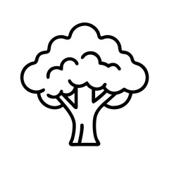 teak tree icon, tree line art, tree vector - simple black line art icon of teak tree perfect for logos, and tree-themed designs.