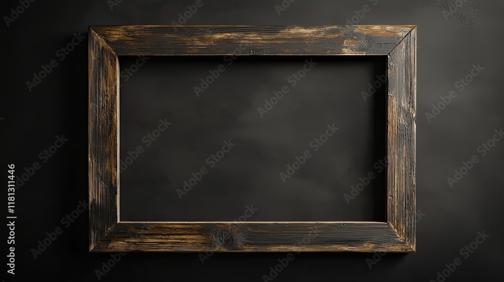 Leinwandbilder a simple rustic wooden frame designed to showcase your favorite photos or art. this empty frame is p