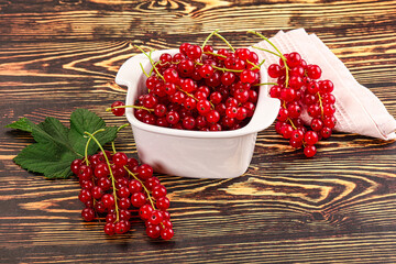 Ripe and juicy red currants berry