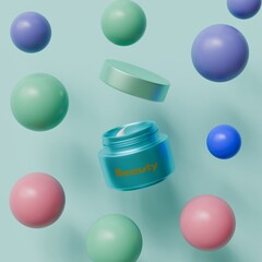 Elegant cosmetic cream jar with a smooth luxurious design for skincare and beauty applications perfect for branding and advertising uses