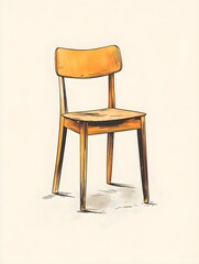 A simple illustration of a chair in line art, centered on a white canvas
