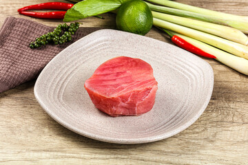 Raw fresh Tuna fush steak