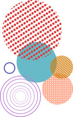 Trendy abstract colorful circles element.
