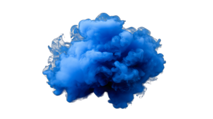 swirling cloud of deep blue smoke on a black background