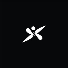 Minimalist Martial arts, Kung Fu and Letter X Combination Icon