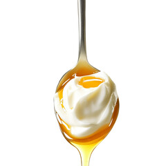 Fresh Greek Yogurt with Honey isolated on transparent background