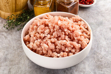 Homemade Raw pork minced meat