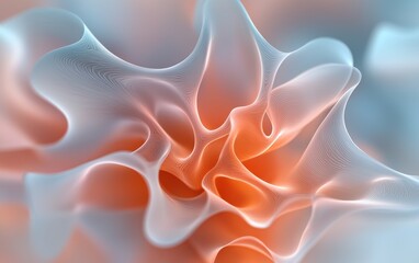 Obraz premium Abstract Swirling Lines Orange and Blue Gradient Digital Art Flowing Texture Modern Background