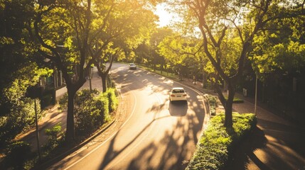 Naklejka premium Empty express lane on highway during off-peak hours, symbolizing efficiency and opportunity in a calm, uncluttered environment.