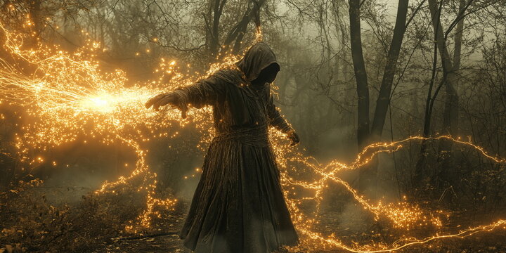 The ancient Slavic god Perun striking enemies with_007