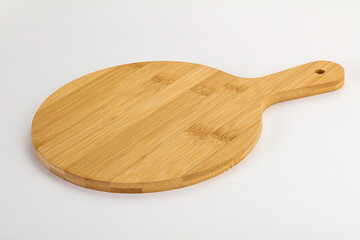 Wooden cutting board isolated on white background