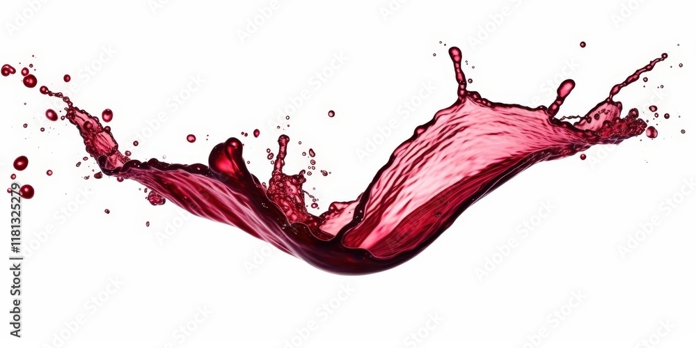 Poster isolated red wine splash against white background capturing dynamic movement and fluidity of liquid