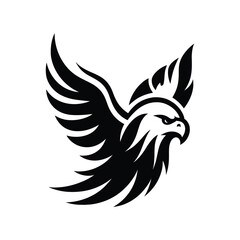 eagle logo, black and white illustration