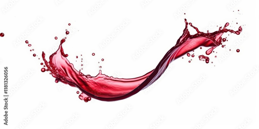 Poster isolated splash of red wine creating dynamic fluid motion against a white background for artistic an