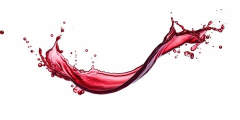 Isolated Splash of Red Wine Creating Dynamic Fluid Motion Against a White Background for Artistic and Beverage Related Themes