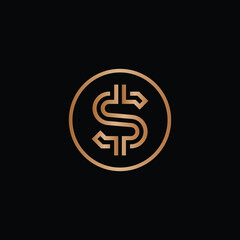 S letter dollar sign logo in vector illustration