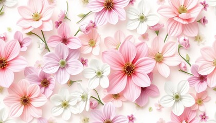 Delicate Pink and White Flower Arrangement: A Soft Floral Background
