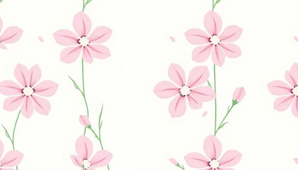 Delicate Pink Flower Pattern: Seamless Floral Background Design for Spring and Summer