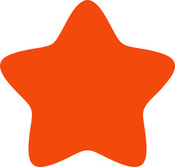 A vector illustration of an orange star with soft, rounded edges and a smooth, almost squircle-like form, created with a superellipse aesthetic.