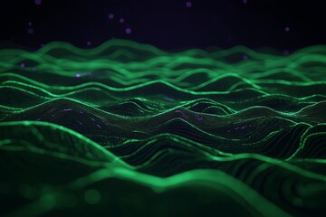A fractal aurora borealis dancing across the night sky in intricate waves.