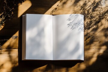A white, blank page viewed from above on a table