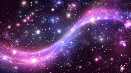 Obraz premium Abstract flowing background with swirls in purple, pink, and violet hues, featuring smooth satin texture, soft waves, and a light, silk-like appearance, creating a dreamy, motion-filled atmosphere