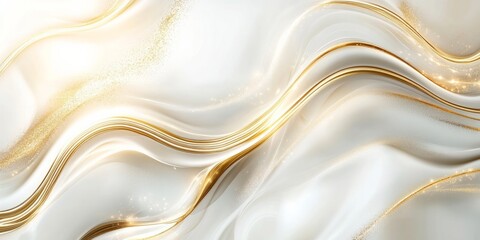 Obraz premium Abstract background with soft golden tones, smooth curves, and wavy lines