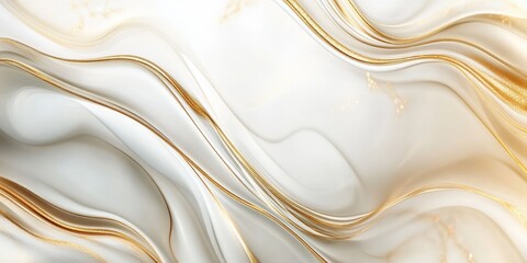 Obraz premium Abstract background with soft golden tones, smooth curves, and wavy lines