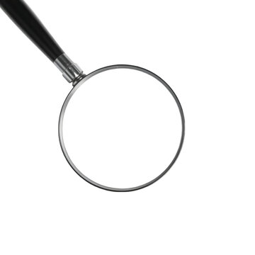 Realistic magnifier Magnifying glass magnify zoom tools loupe scrutiny lens optical microscope Isolated 3d vector