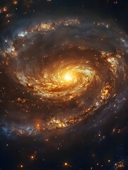 Fototapeta premium A swirling galaxy effect with glowing stars and vibrant nebulae