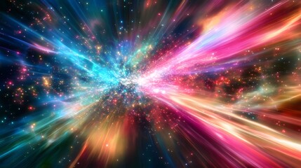 Abstract glowing lines with dynamic wave pattern in vibrant colors