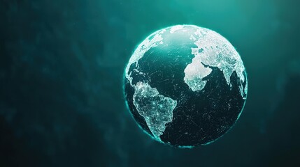 Globe featuring major transport hubs glowing across continents
