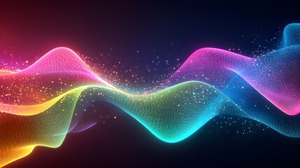 Fototapeta premium Abstract glowing lines with dynamic wave pattern in vibrant colors