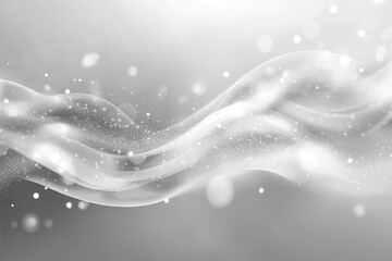 Ethereal Shimmer: Soft Silver Canvas with Glowing Bokeh