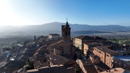 Obraz premium Città della Pieve, Perugia, Umbria, Italia. Vista panoramica dell'antico borgo, meta turistica di stranieri e italiani.