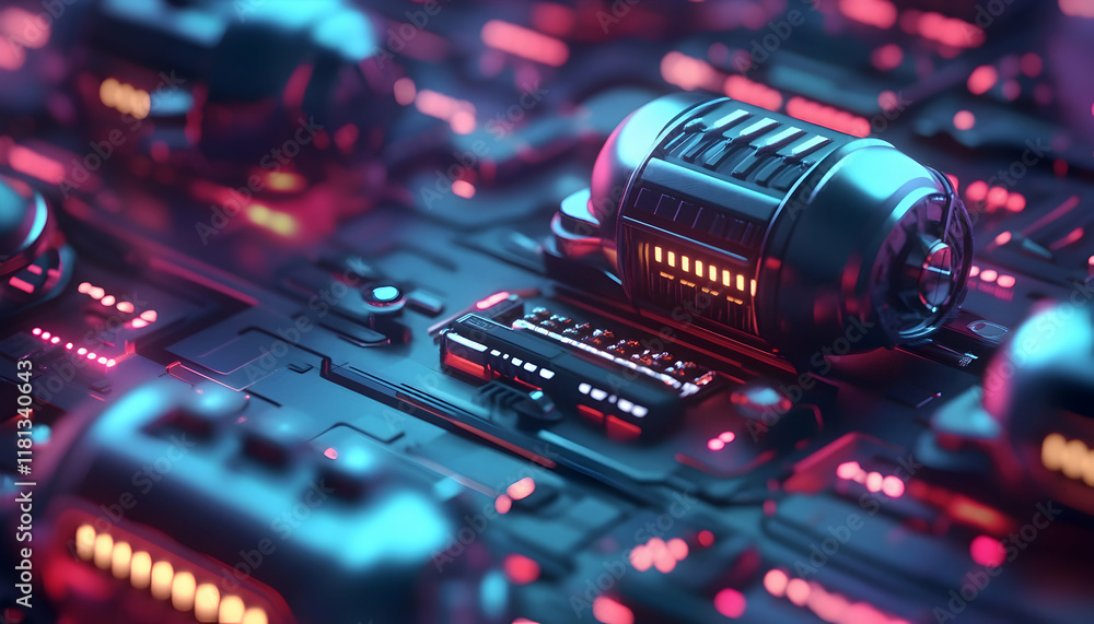 Aufkleber illustration of advanced artificial intelligence concepts with futuristic digital elements -