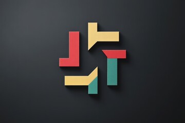 Obraz premium abstract modern square shape logo on dark background