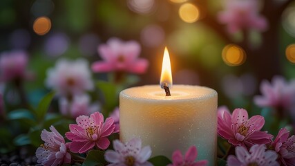 candles and flowers
