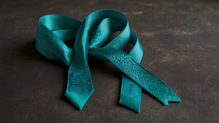 The Teal Ribbon A Powerful Symbol of Awareness for Cancer and PTSD Promoting Healing and Support