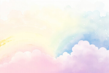 Fototapeta premium Colorful dreamy cloudscape png paint texture overlay, transparent background