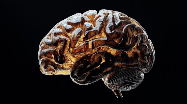  brain on dark background