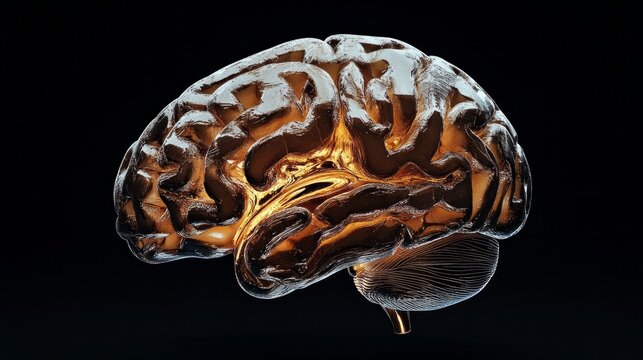  brain on dark background