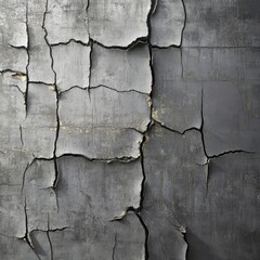 Grey Cracked Wall Surface with Textured Patterns and Organic Details
