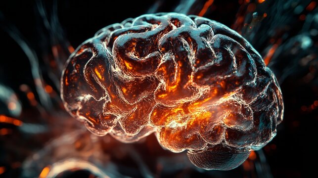  brain on dark background