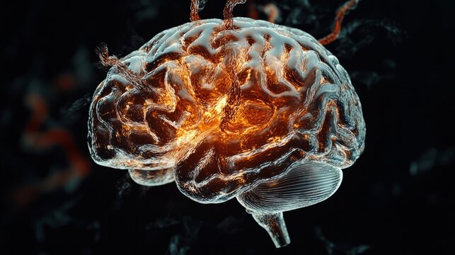  brain on dark background