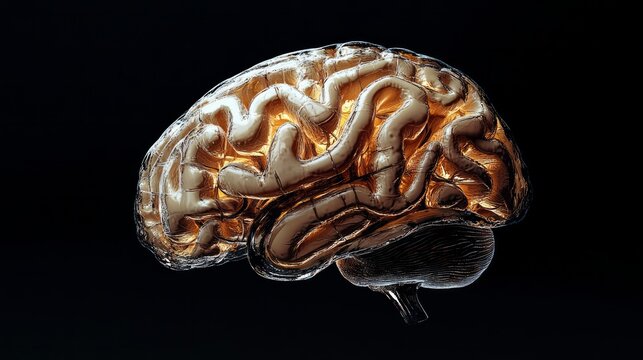  brain on dark background