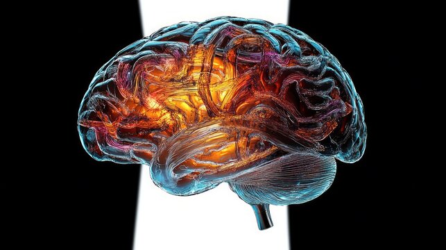  brain on dark background