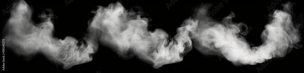 Poster wide abstract smoke design set with flowing patterns and textures suitable for various creative proj