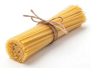 Fresh uncooked spaghetti tied with twine, perfect for pasta dishes